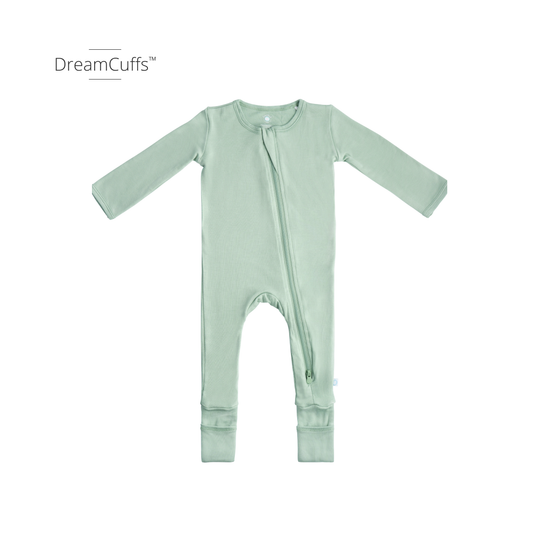 Baby Bamboo Pajamas w/ DreamCuffs™: Sage Green / 9 - 12 Months - Edwina Alexis