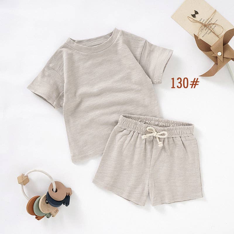 Kids Organic Cotton Short Sleeve Set Cute Casual Style