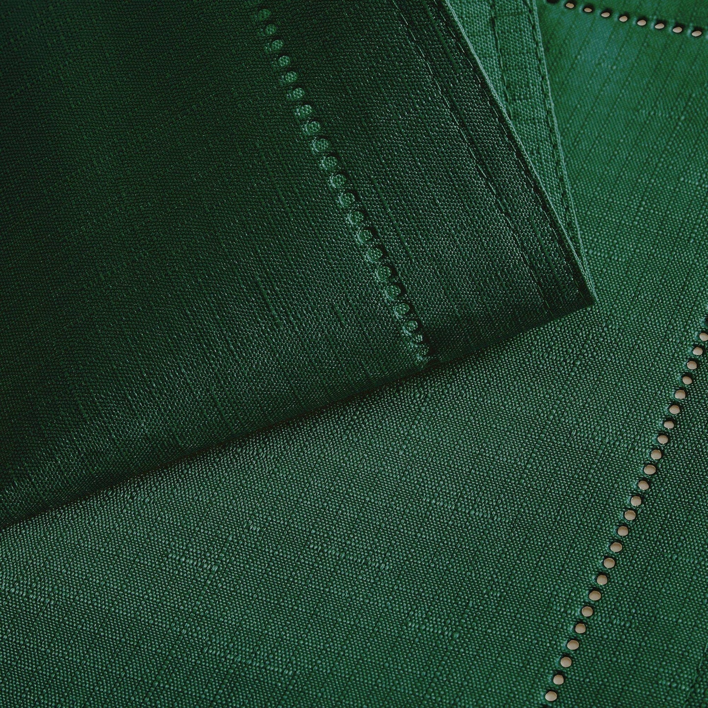 Alison Hemstitch Border Fabric Placemat, Set of 4 - 13"x19": Fog