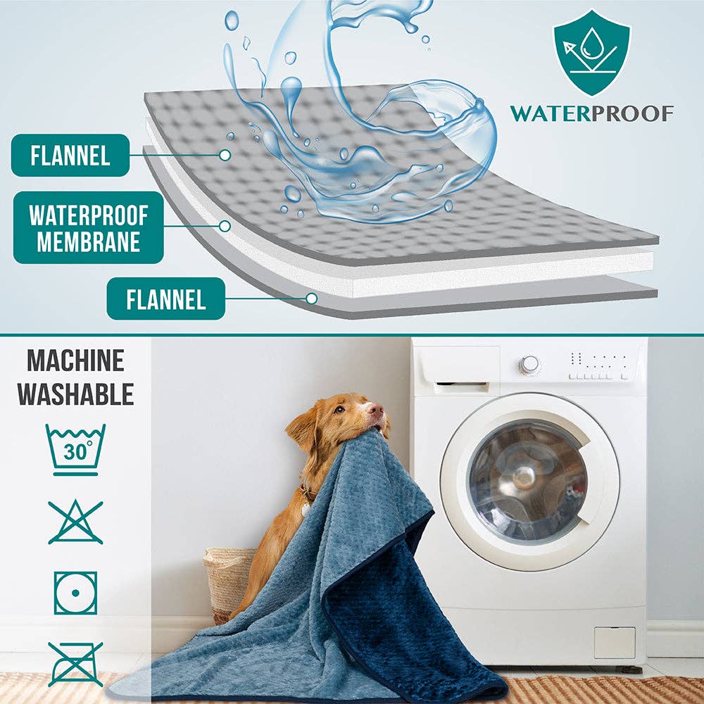 Waterproof Waffle Textured Pet Blanket: Taupe / X-Large - 60" x 80"