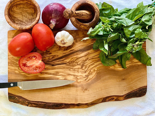 Rustic Olive Wood Cutting Board: 12" - Edwina Alexis