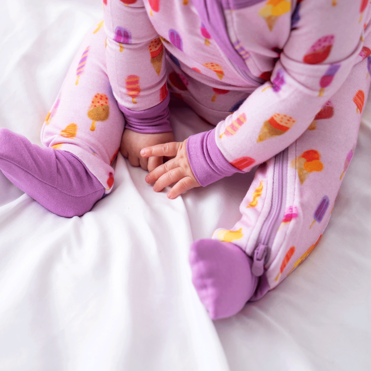 Baby Bamboo Pajamas w/ DreamCuffs® - Pink Popsicle: 12 - 18 Months