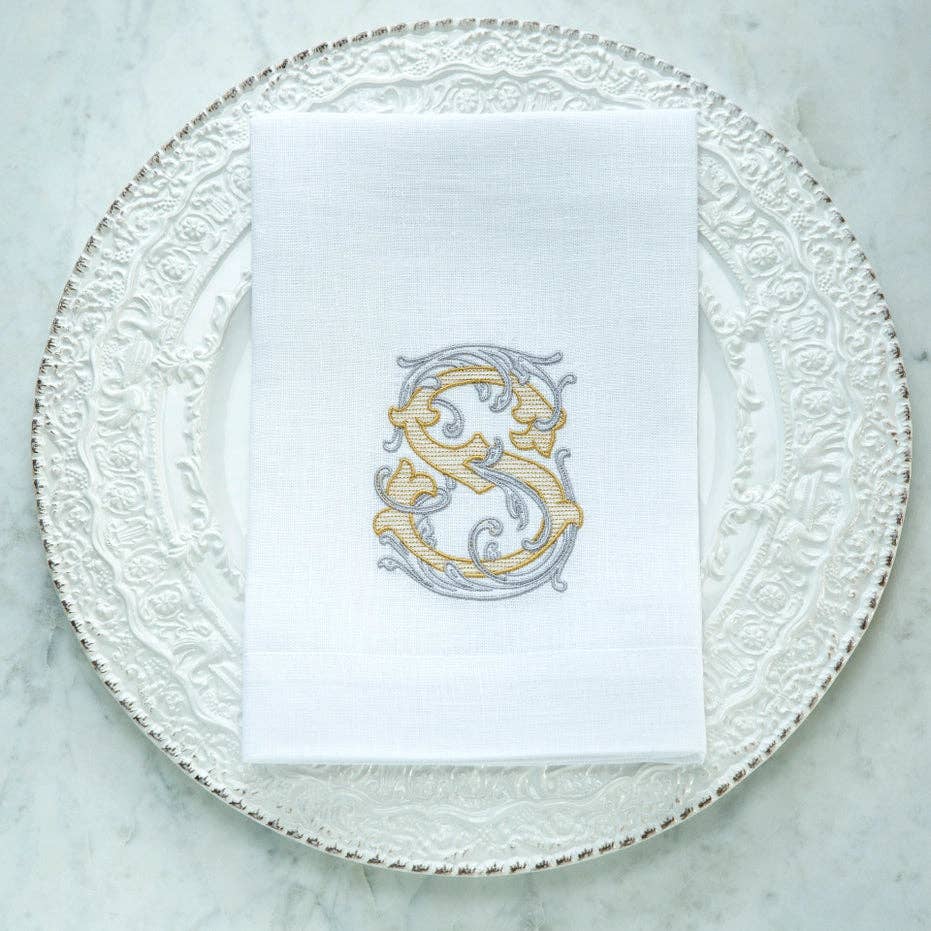 Vintage Vine Monogram Tri-Fold Napkin
