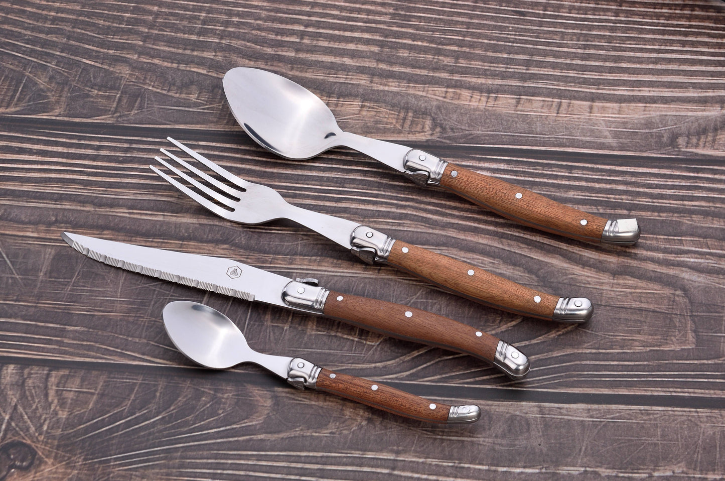 Laguiole 48-piece cutlery set sapele