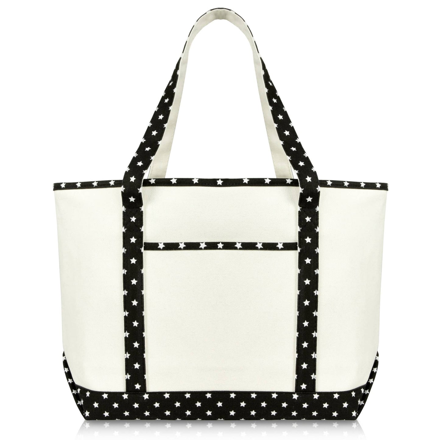 DALIX 23" Premium 24 oz. Cotton Canvas Shopping Tote Bag: Navy Blue