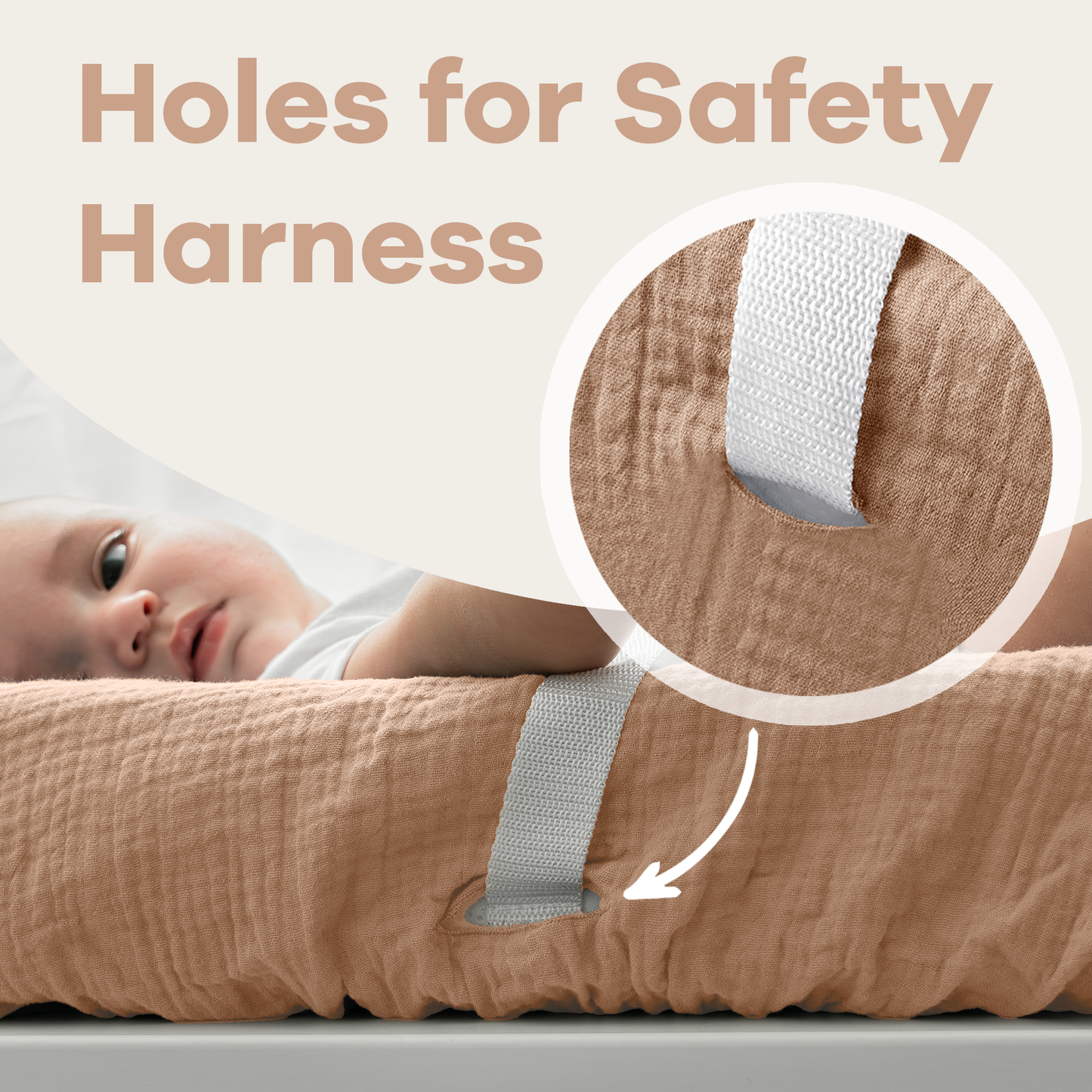 Muslin Fitted Changing Pad Cover, Extra Soft  by Comfy Cubs: White