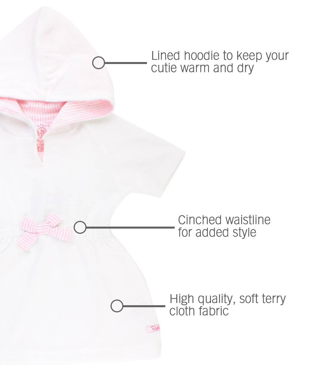 Girls White Terry Cover-Up: 2T