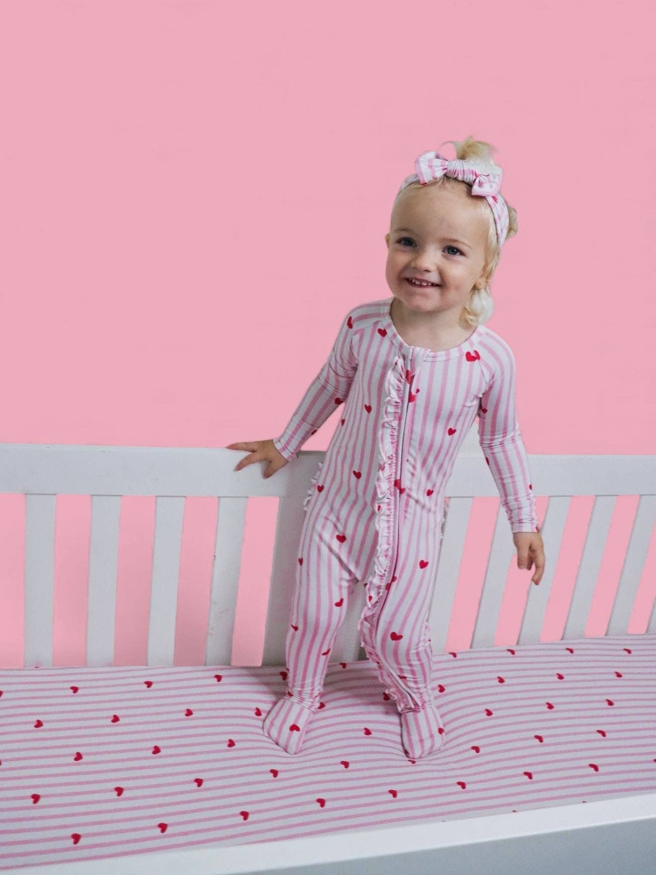 SWEETHEART STRIPES DREAM RUFFLE ROMPER: 2T
