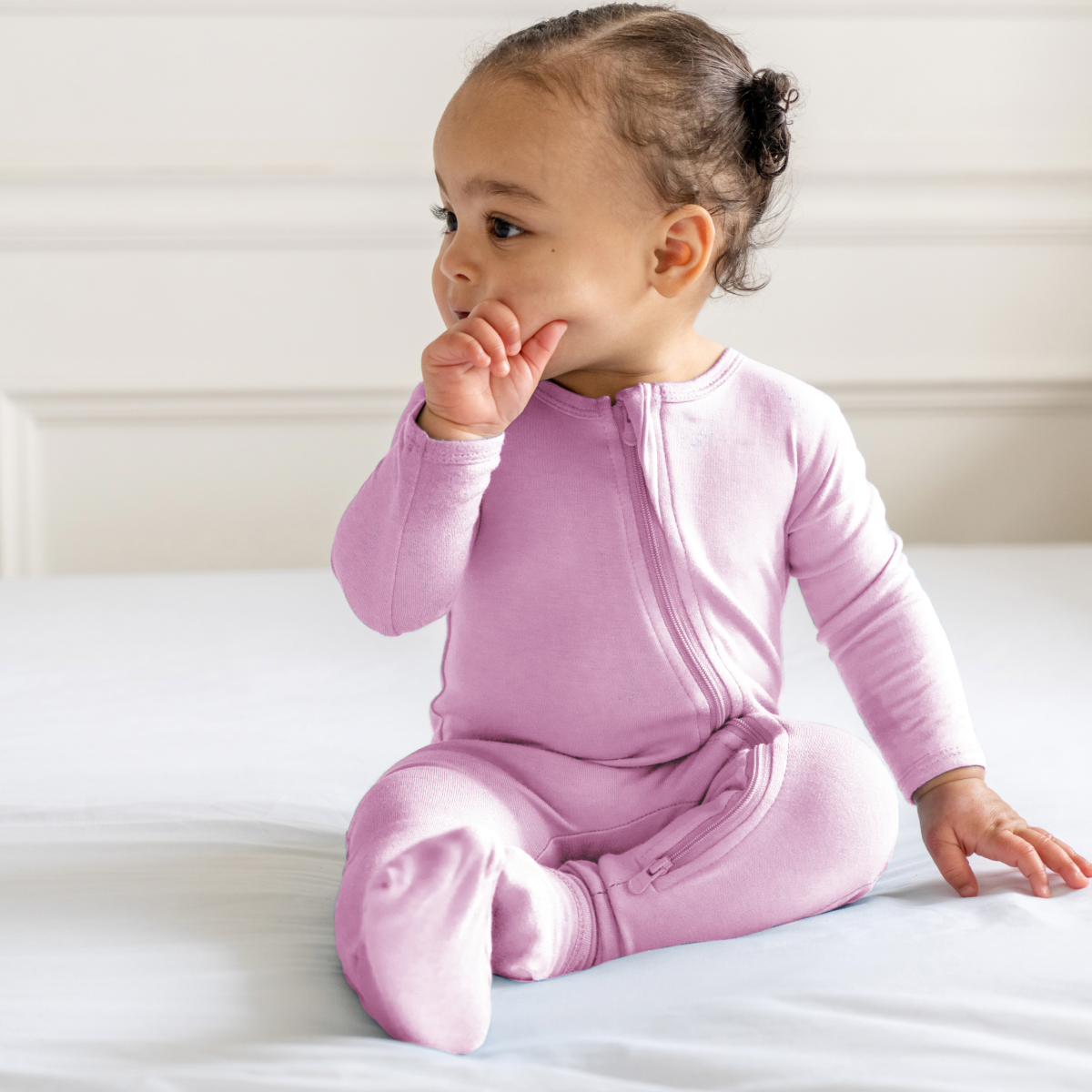 Baby Bamboo Pajamas w/ DreamCuffs™: Misty Mauve / 9 - 12 Months - Edwina Alexis