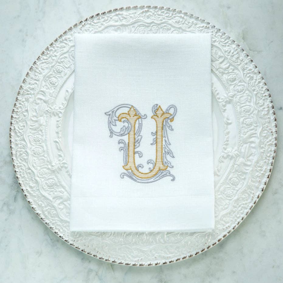Vintage Vine Monogram Tri-Fold Napkin