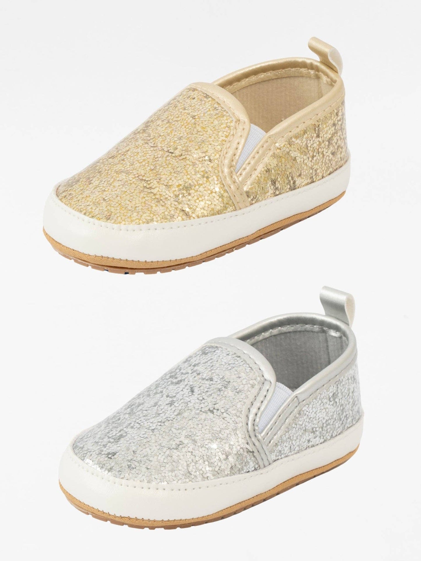 Glitter Slip On Baby Shoe Silver: 12/18MOS