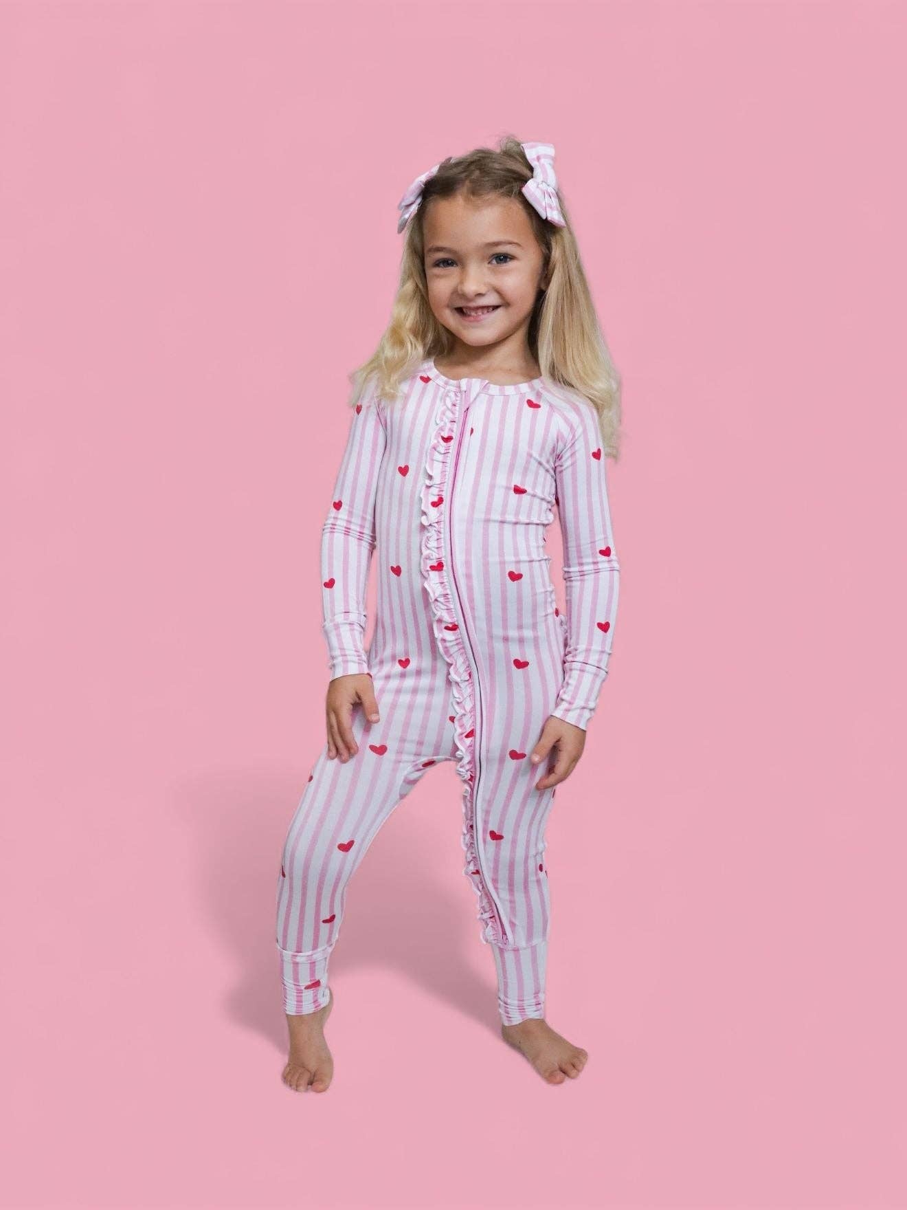 SWEETHEART STRIPES DREAM RUFFLE ROMPER: 2T