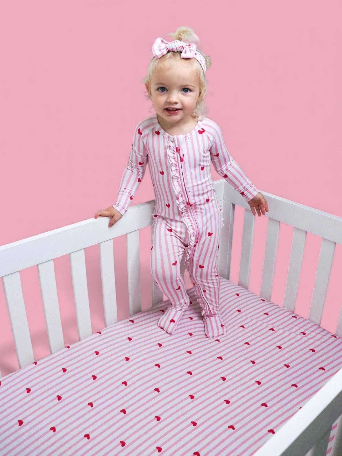 SWEETHEART STRIPES DREAM RUFFLE ROMPER: 2T