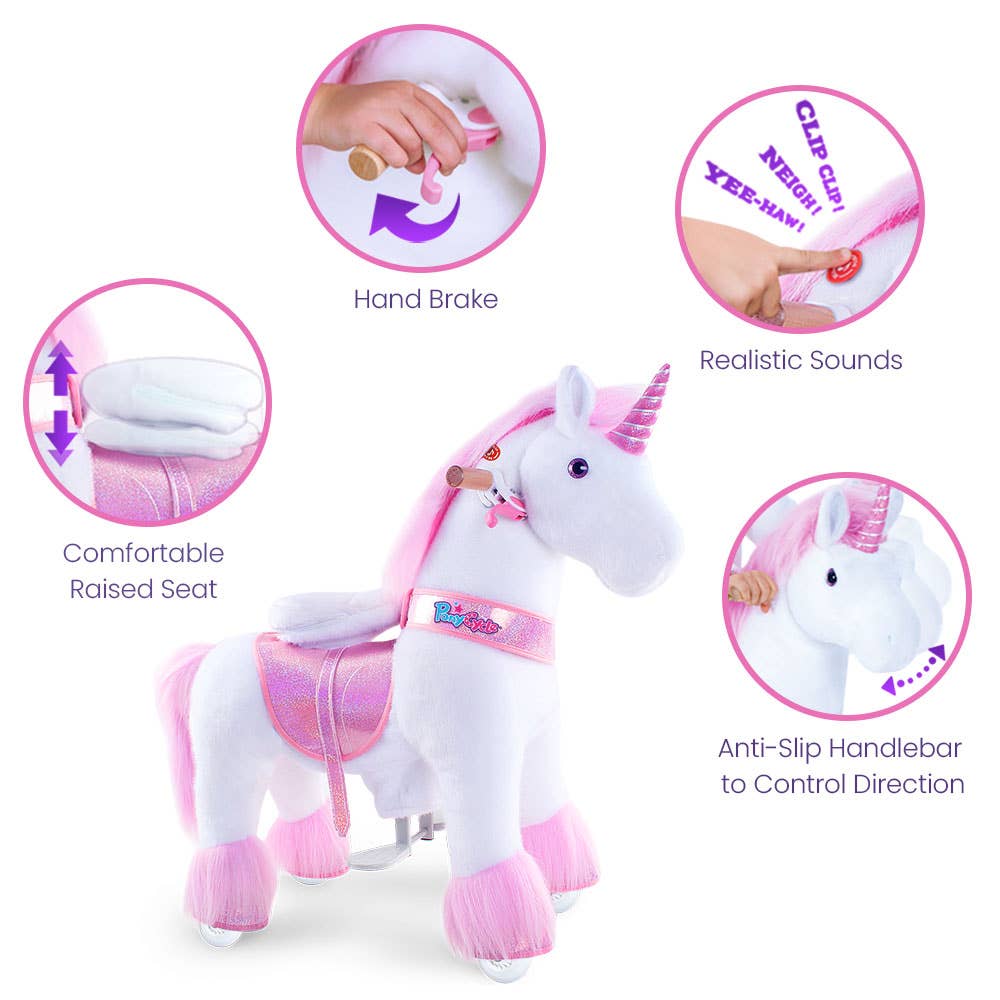 PonyCycle Ride-On Pink Unicorn Classic Model U: S - Edwina Alexis