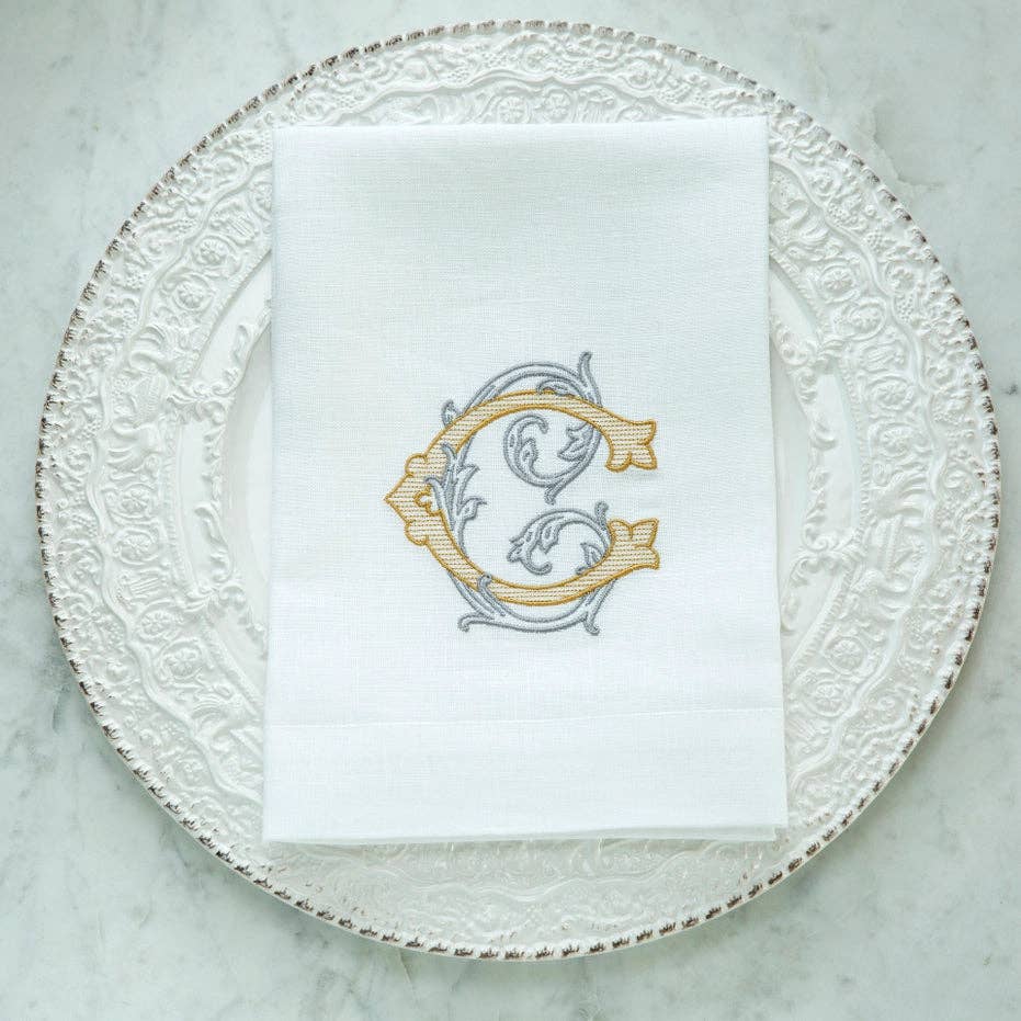 Vintage Vine Monogram Tri-Fold Napkin