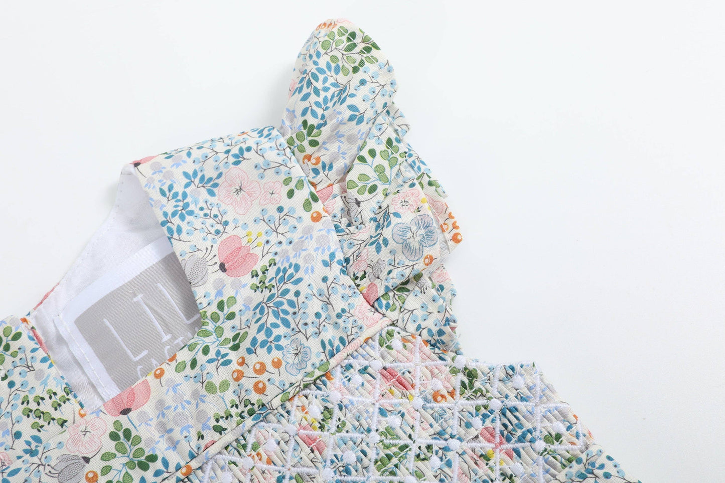 Pink Floral Print Smocked Futter Romper: 12-18M