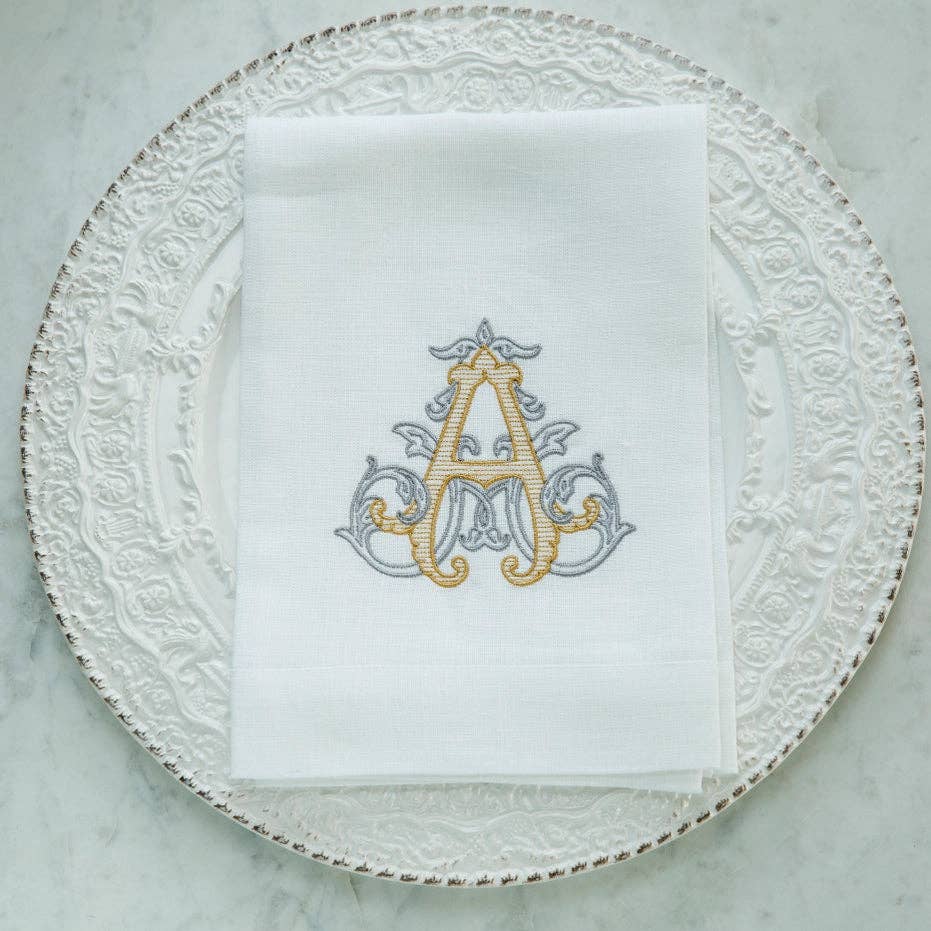 Vintage Vine Monogram Tri-Fold Napkin
