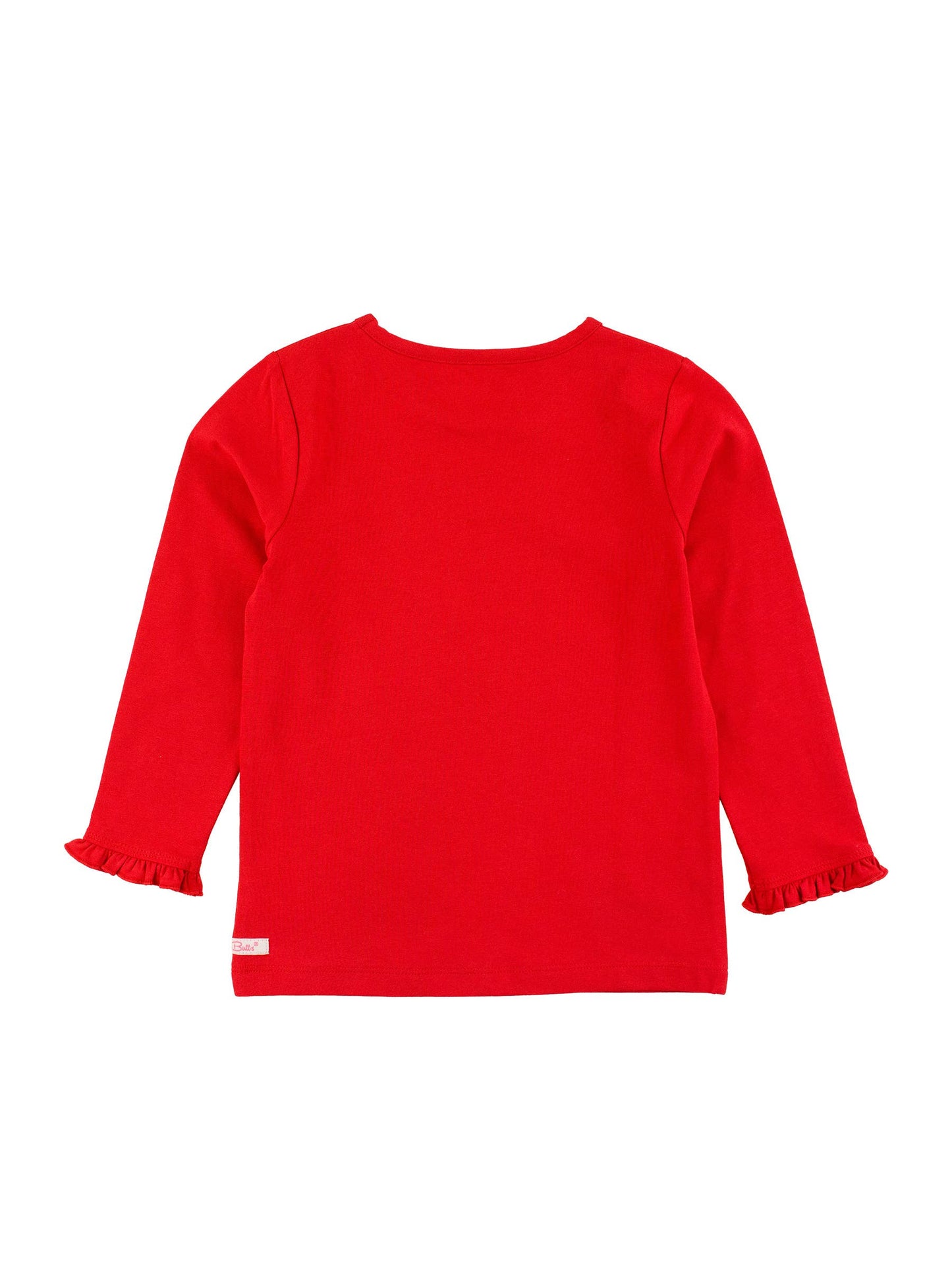 Girls Red Knit Long Sleeve Ruffle Sleeve Top: Red / 18-24m