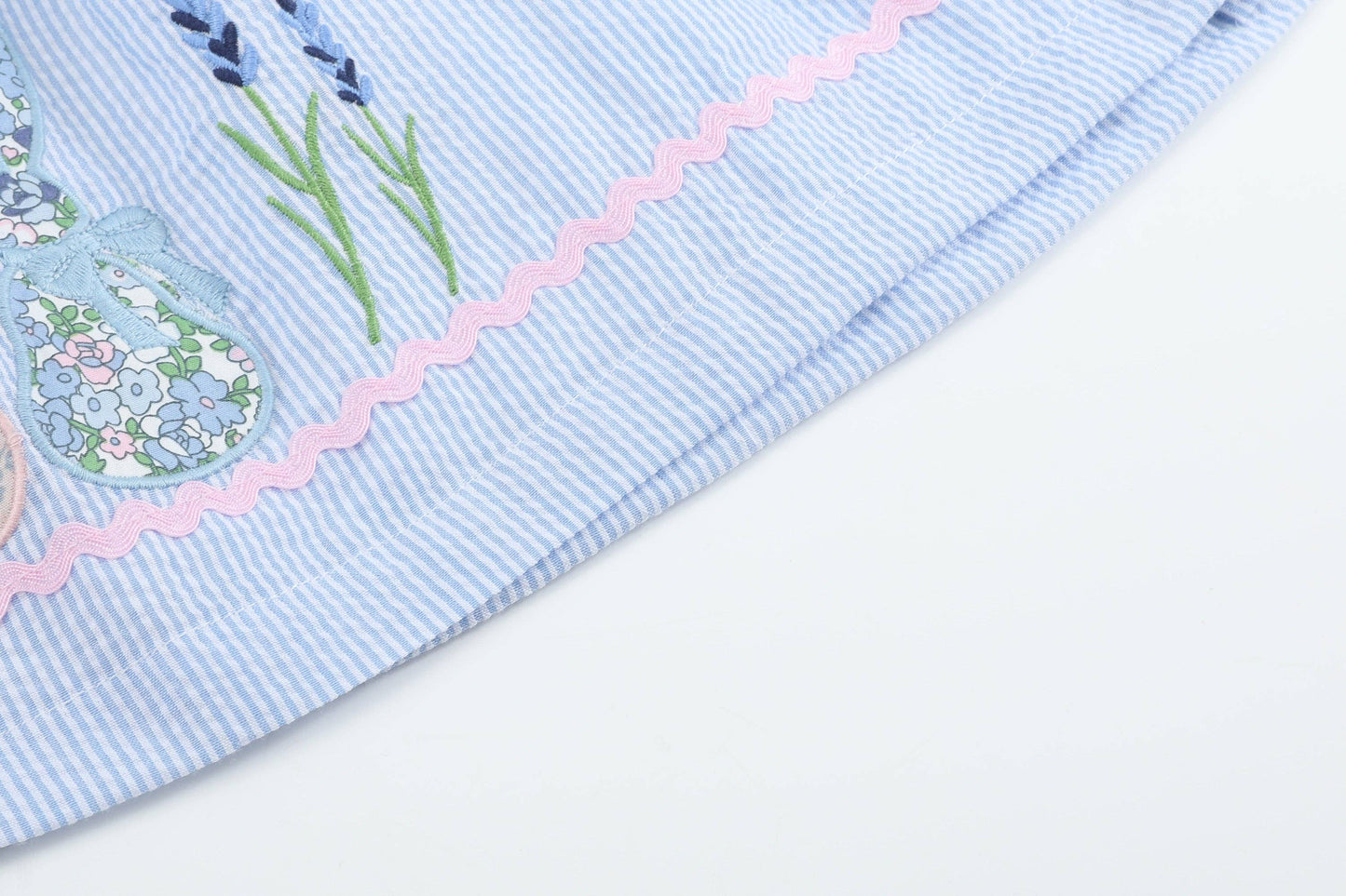 Blue Bunnies Seersucker Yoke Dress: 18-24M