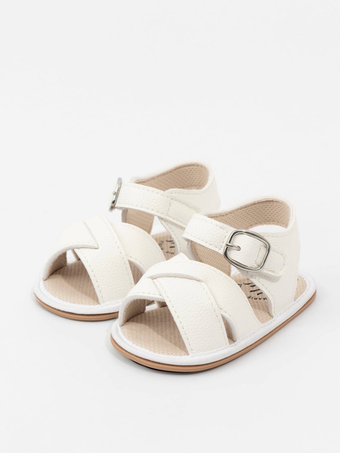 Cross Over Straps Baby Sandals: White / 12/18MOS