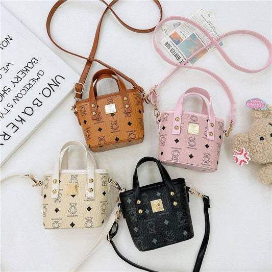 Mini Girls' Bucket Bag with Unique Animal Print