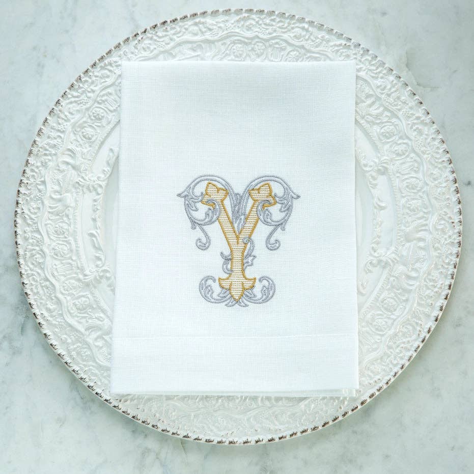 Vintage Vine Monogram Tri-Fold Napkin