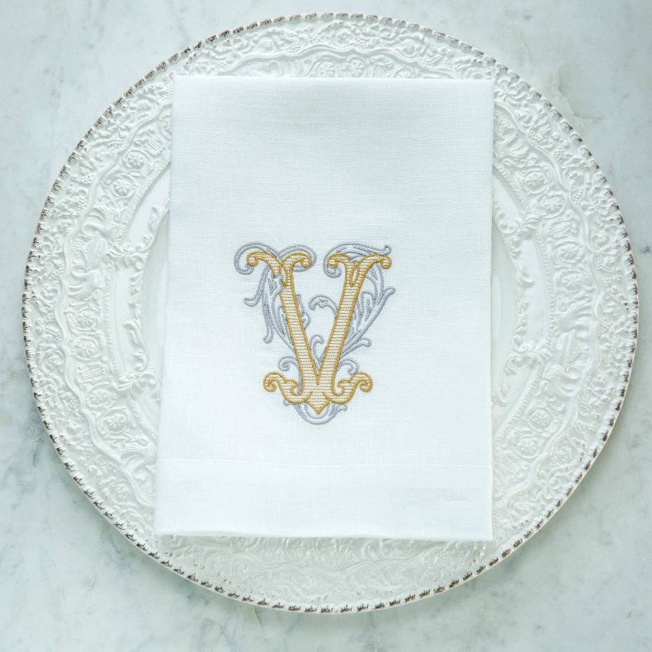 Vintage Vine Monogram Tri-Fold Napkin