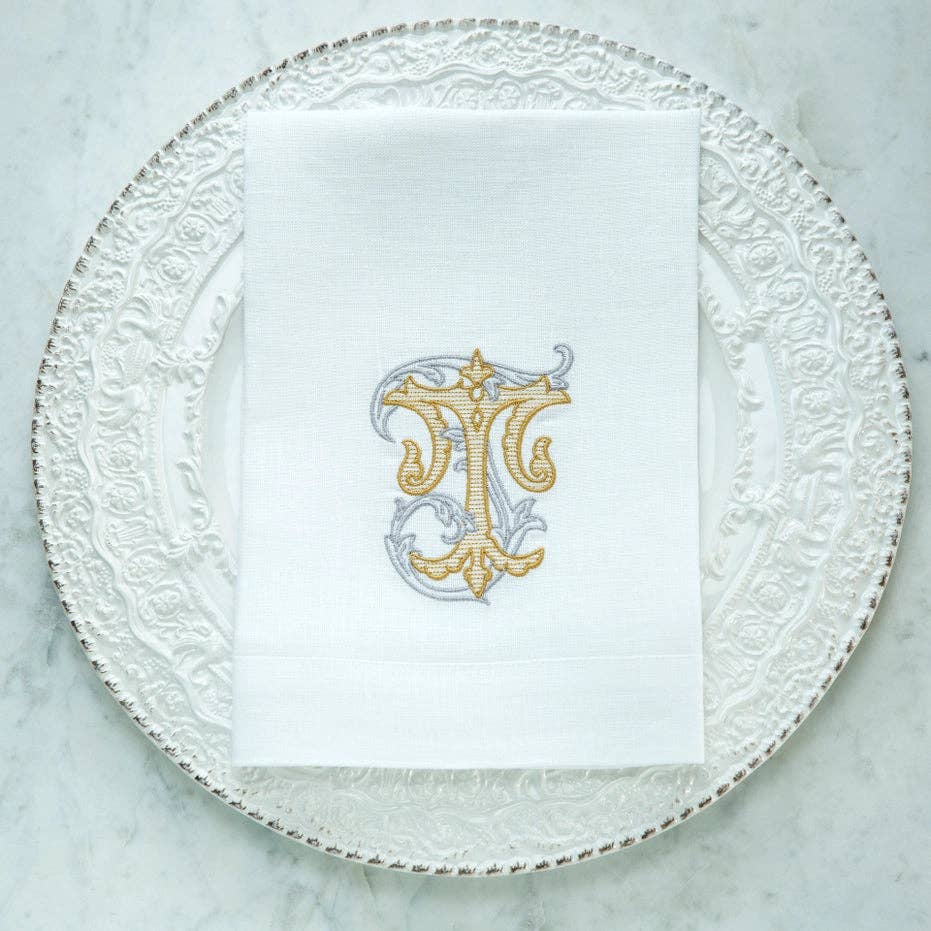 Vintage Vine Monogram Tri-Fold Napkin
