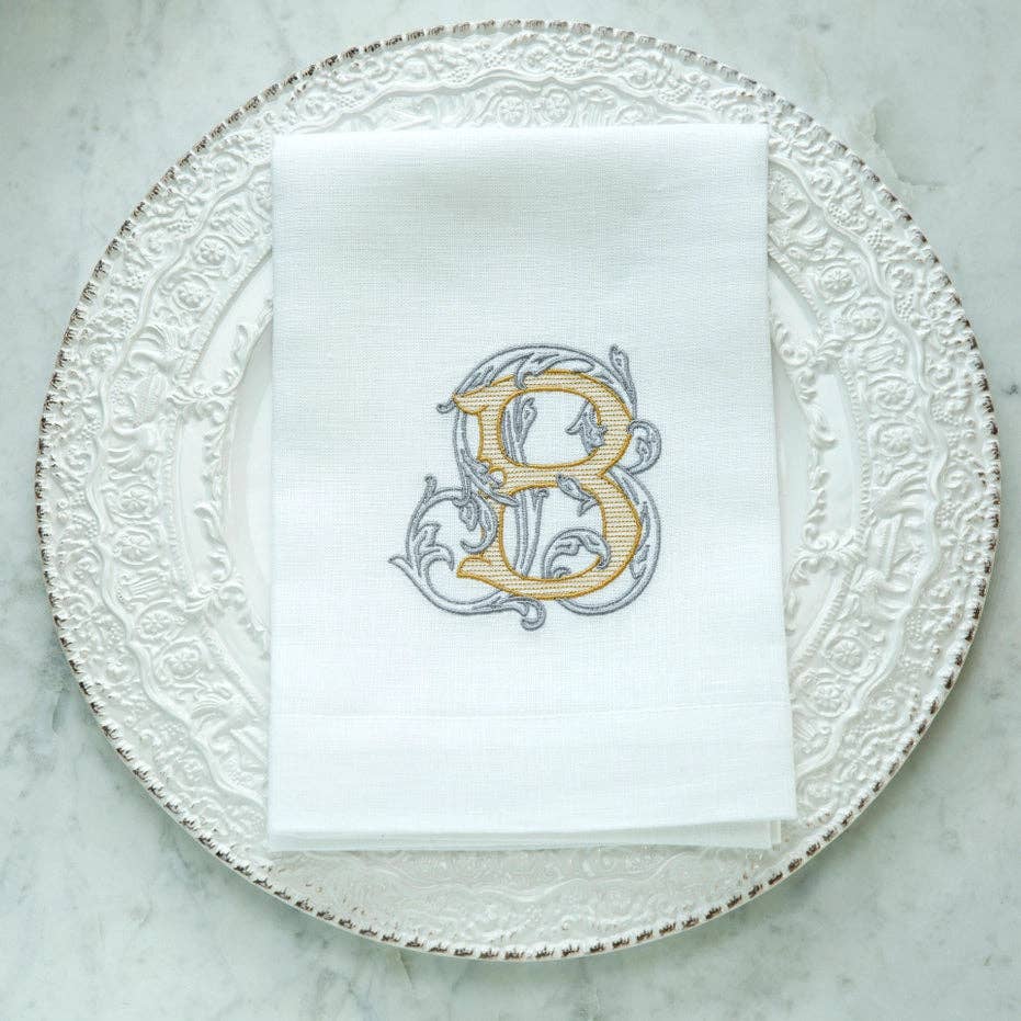 Vintage Vine Monogram Tri-Fold Napkin