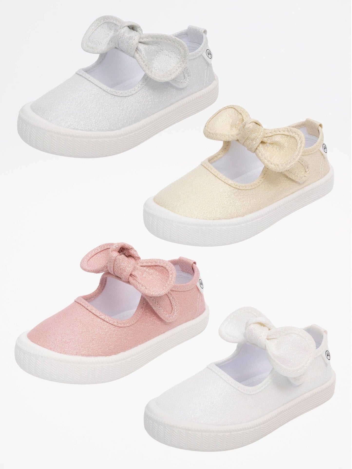 Girls' Sparkly Bow Mary Jane Sneaker: White Glitter / 3C