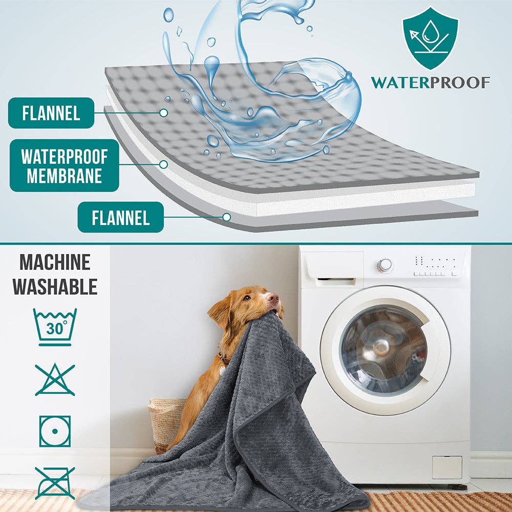 Waterproof Waffle Textured Pet Blanket: Taupe / X-Large - 60" x 80"