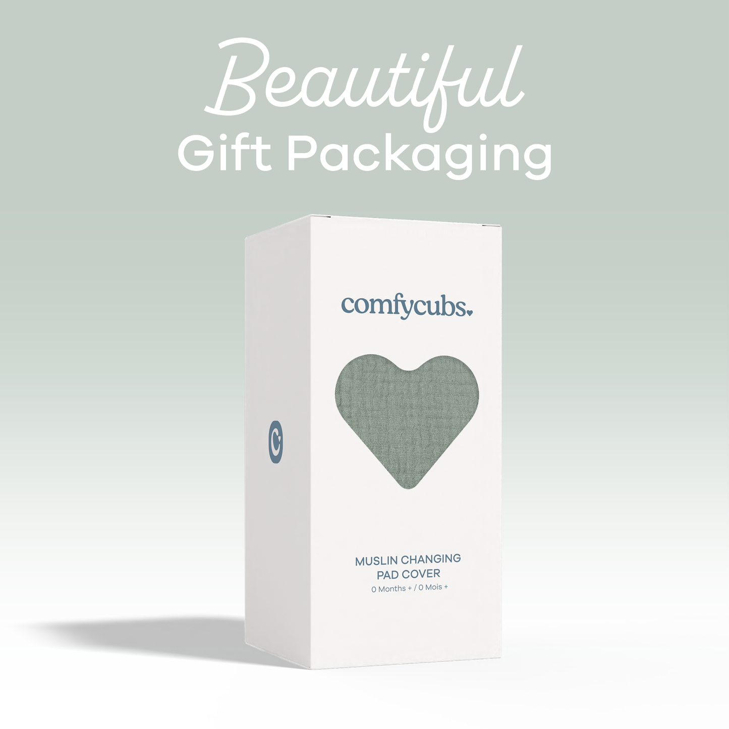 Muslin Fitted Changing Pad Cover, Extra Soft  by Comfy Cubs: White