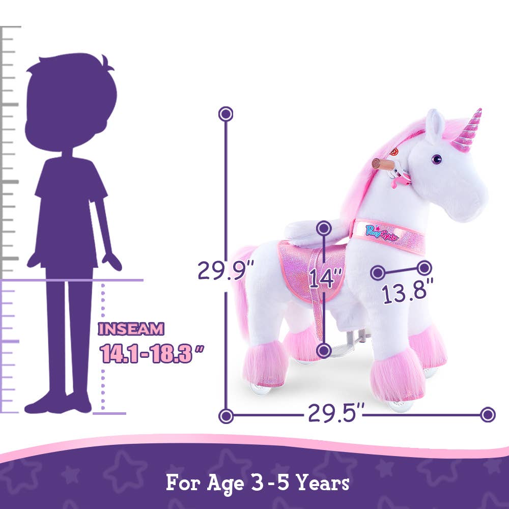 PonyCycle Ride-On Pink Unicorn Classic Model U: S - Edwina Alexis