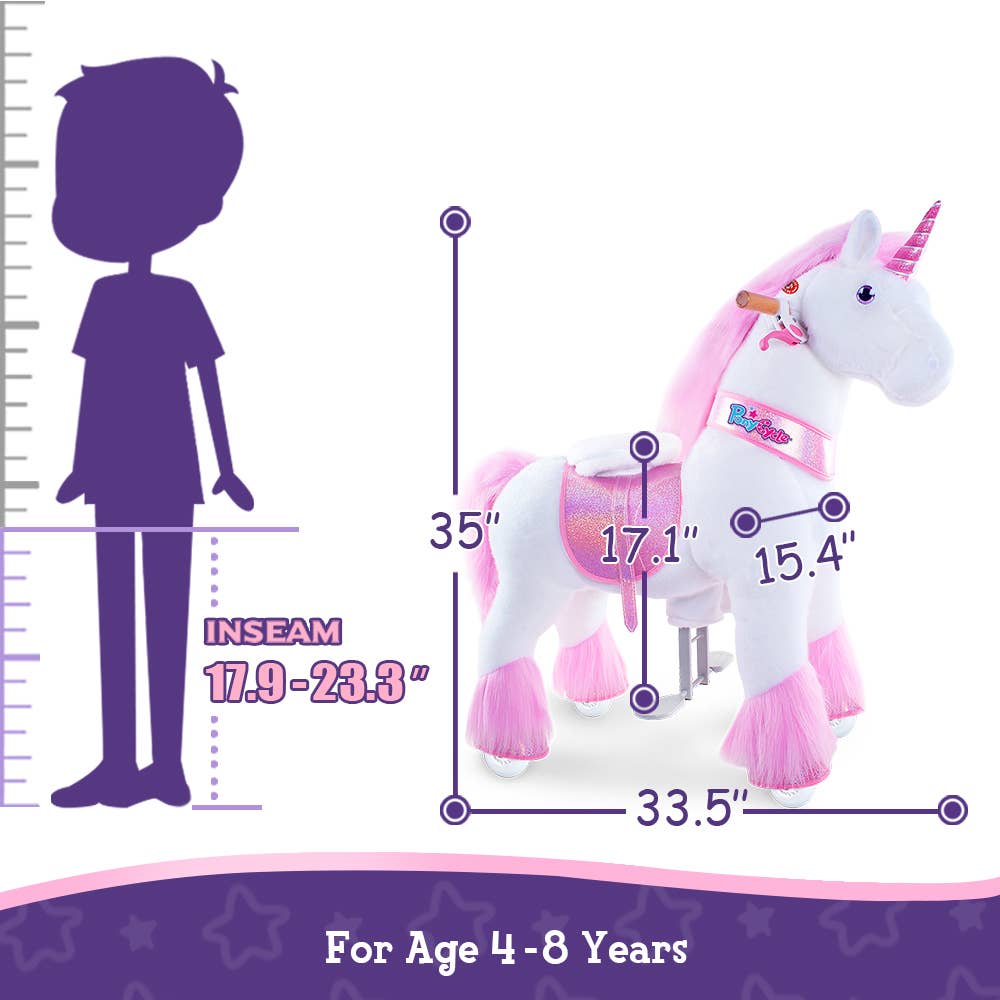 PonyCycle Ride-On Pink Unicorn Classic Model U: S - Edwina Alexis