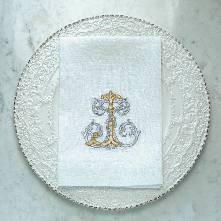 Vintage Vine Monogram Tri-Fold Napkin