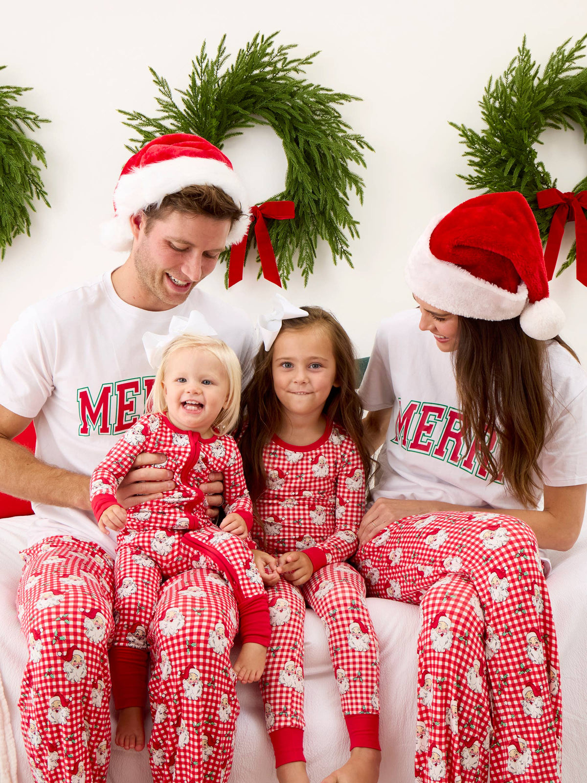 SoftSnooze™ Baby Bamboo Viscose Red Dear Santa Convertible One Piece Footie Pajama