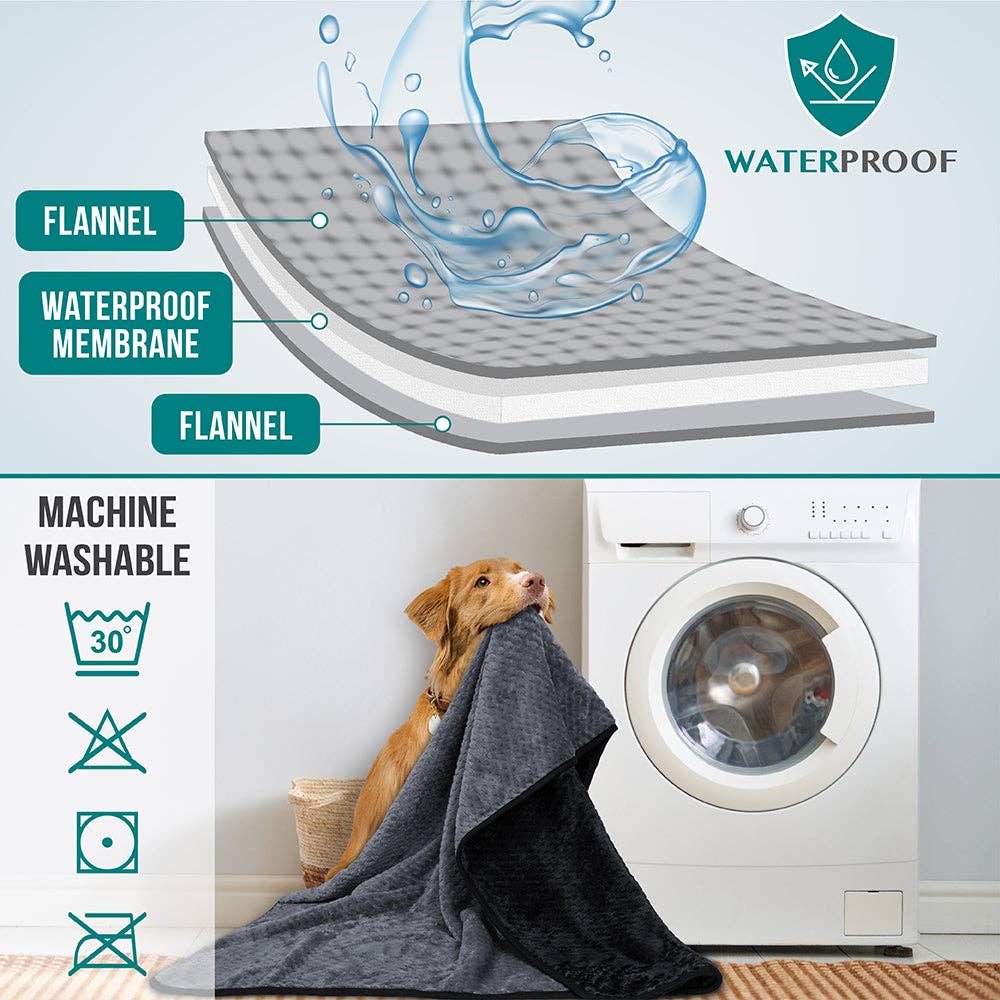 Waterproof Waffle Textured Pet Blanket: Taupe / X-Large - 60" x 80"