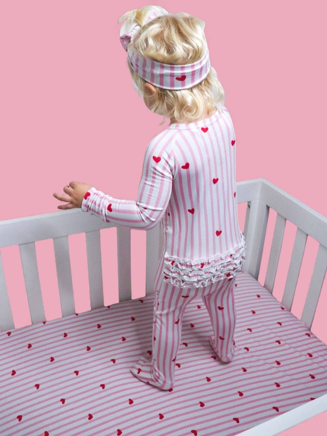 SWEETHEART STRIPES DREAM RUFFLE ROMPER: 2T