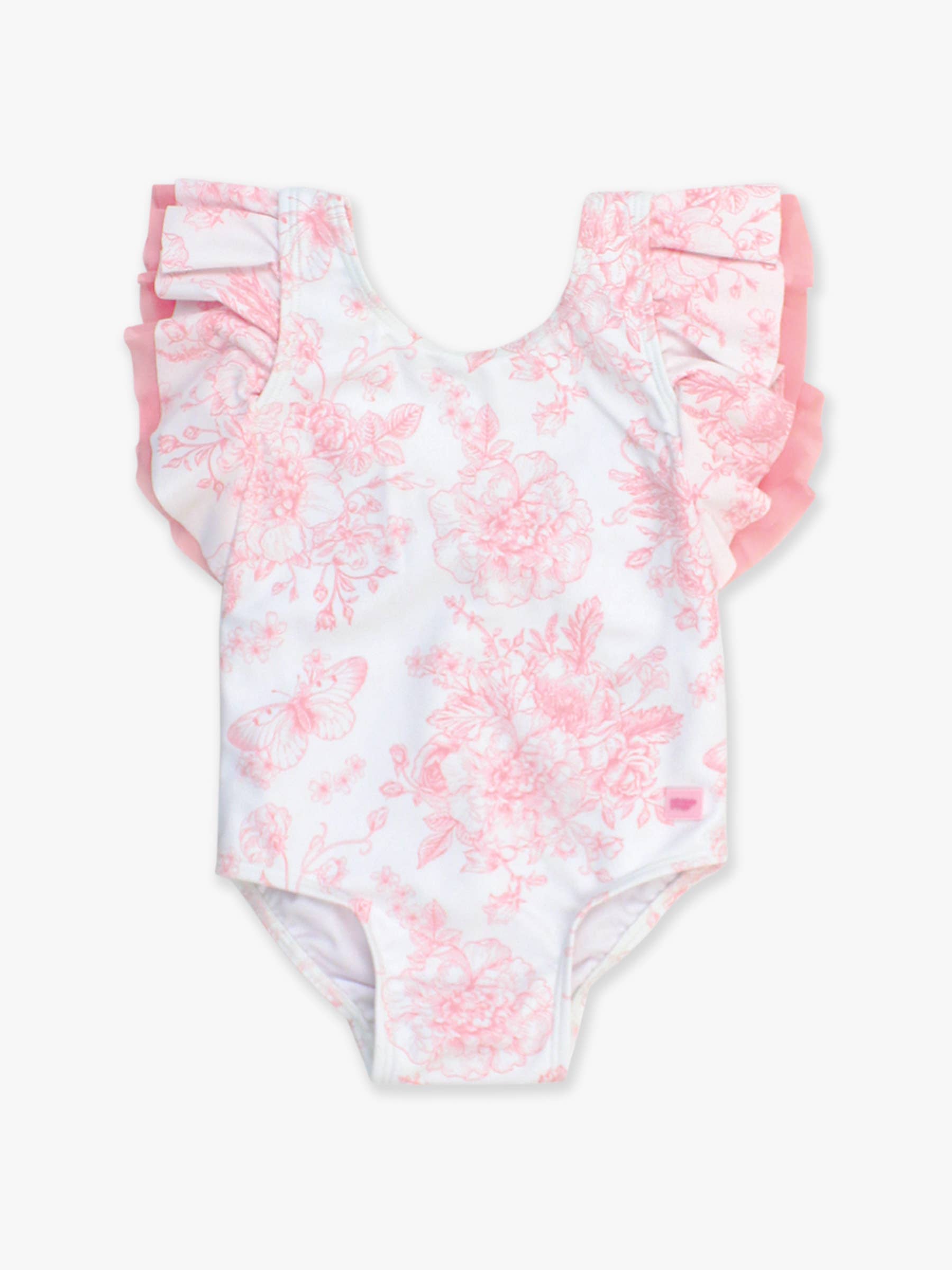 Girls Bubblegum Pink Butterfly Garden Toile Butterfly Sleeve One Piece Swimsuit
: Pink / 8 - Edwina Alexis