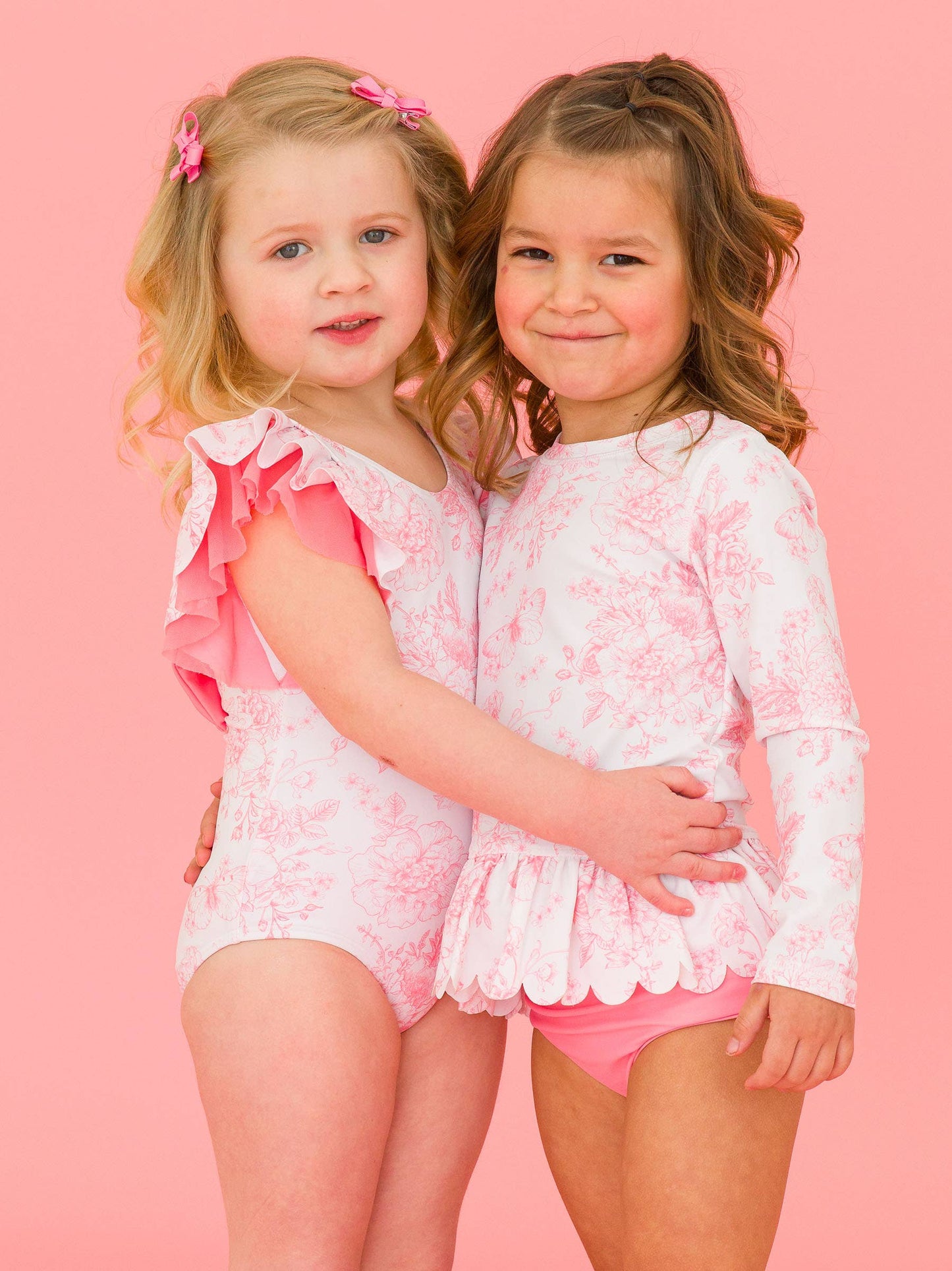 Girls Bubblegum Pink Butterfly Garden Toile Butterfly Sleeve One Piece Swimsuit
: Pink / 8 - Edwina Alexis