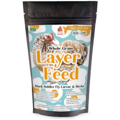 16% Premium Layer Feed With Black Soldier Fly Larvae, Fishmeal, & Herbs {Soy Free + High Protein}: 40 pounds - Edwina Alexis