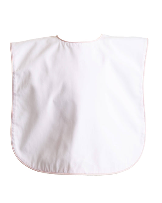 Brookshire Bib - White with Pink Piping: One Size - Edwina Alexis