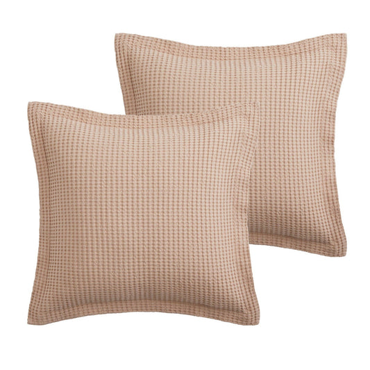 Mills Waffle Euro Sham Set of 2: Rose