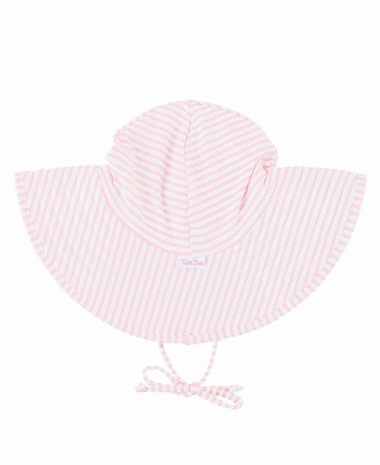 Girls Pink Seersucker Swim Hat: 12m-2T - Edwina Alexis