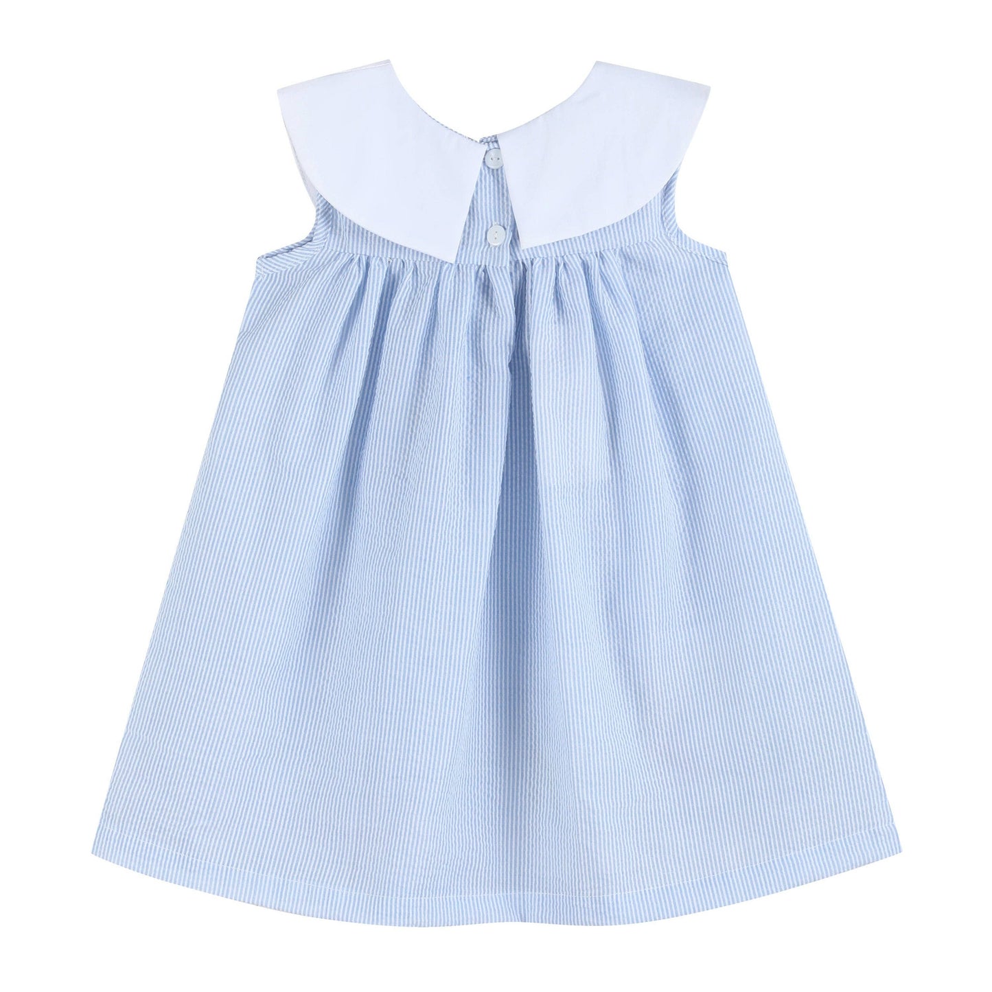 Blue Bunnies Seersucker Yoke Dress: 18-24M