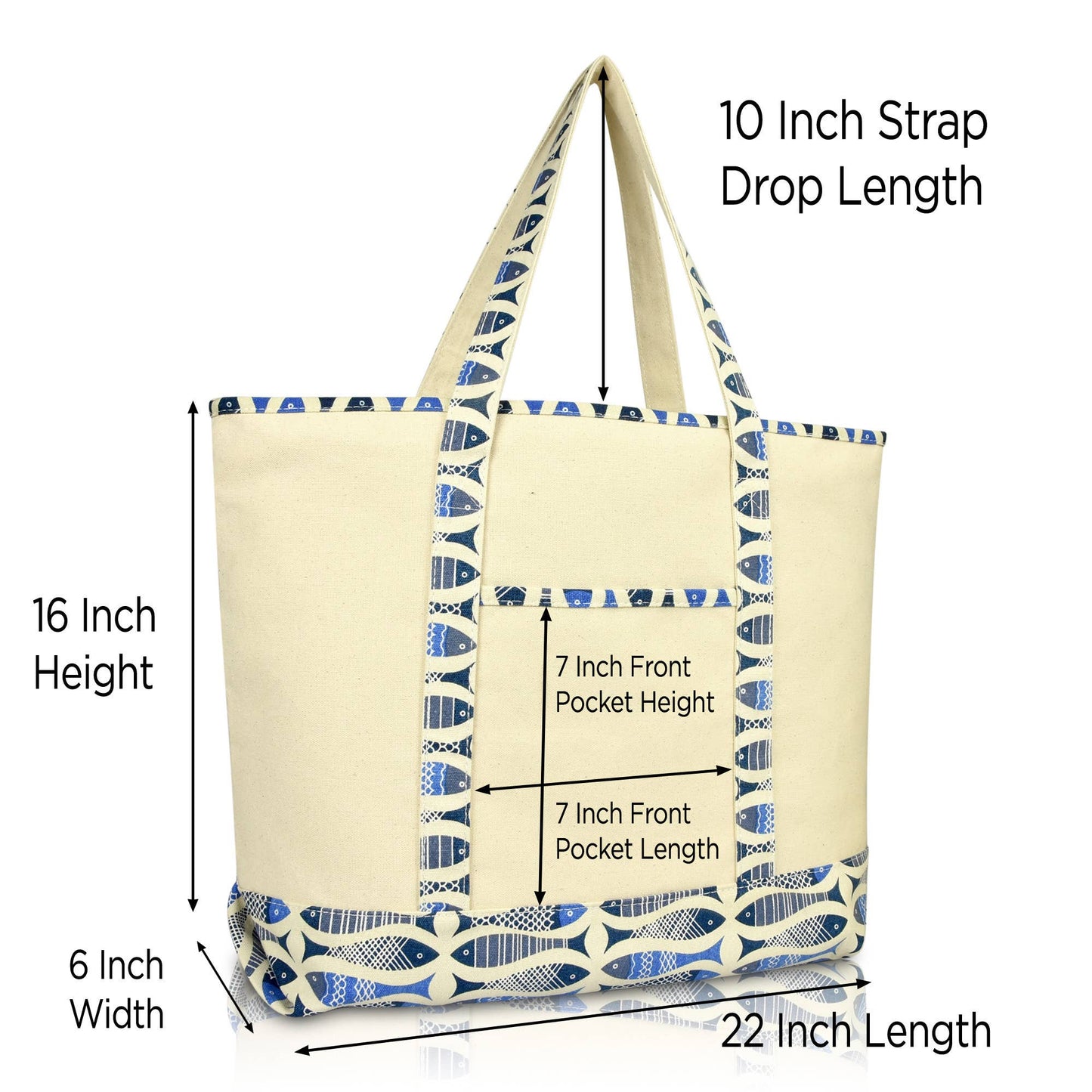 DALIX 22" Shopping Tote Bag in Heavy Cotton Canvas: Pink