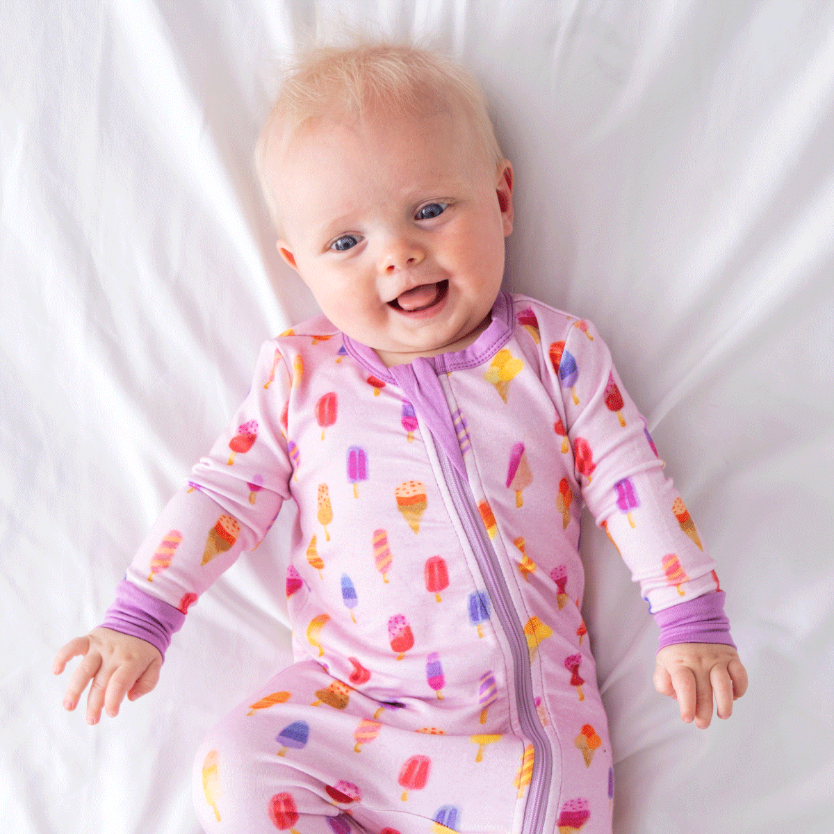 Baby Bamboo Pajamas w/ DreamCuffs® - Pink Popsicle: 12 - 18 Months