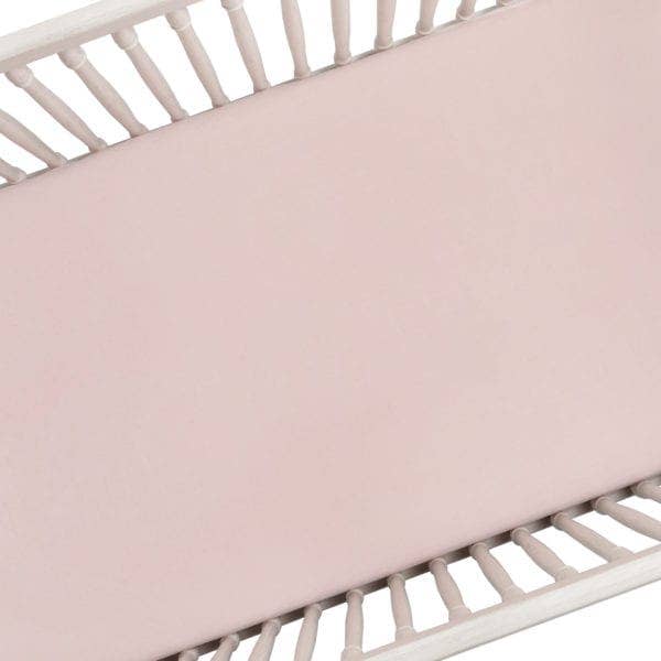 Petal Pink Linen Crib Sheet - Edwina Alexis