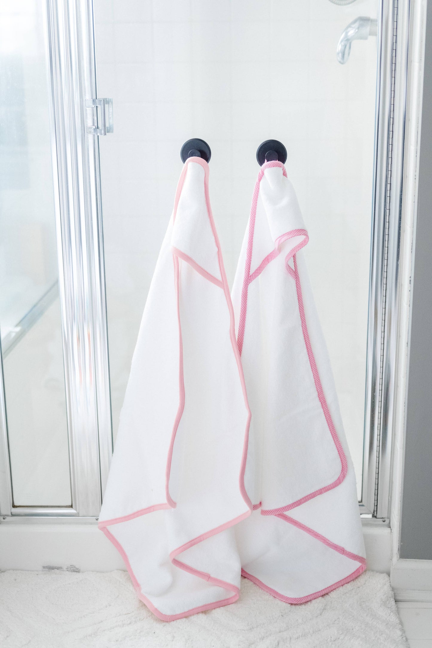 Hooded Terry Bath Towel for Baby and Toddlers | Plush Terry: Light Pink