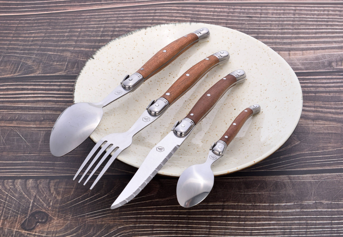 Laguiole 48-piece cutlery set sapele